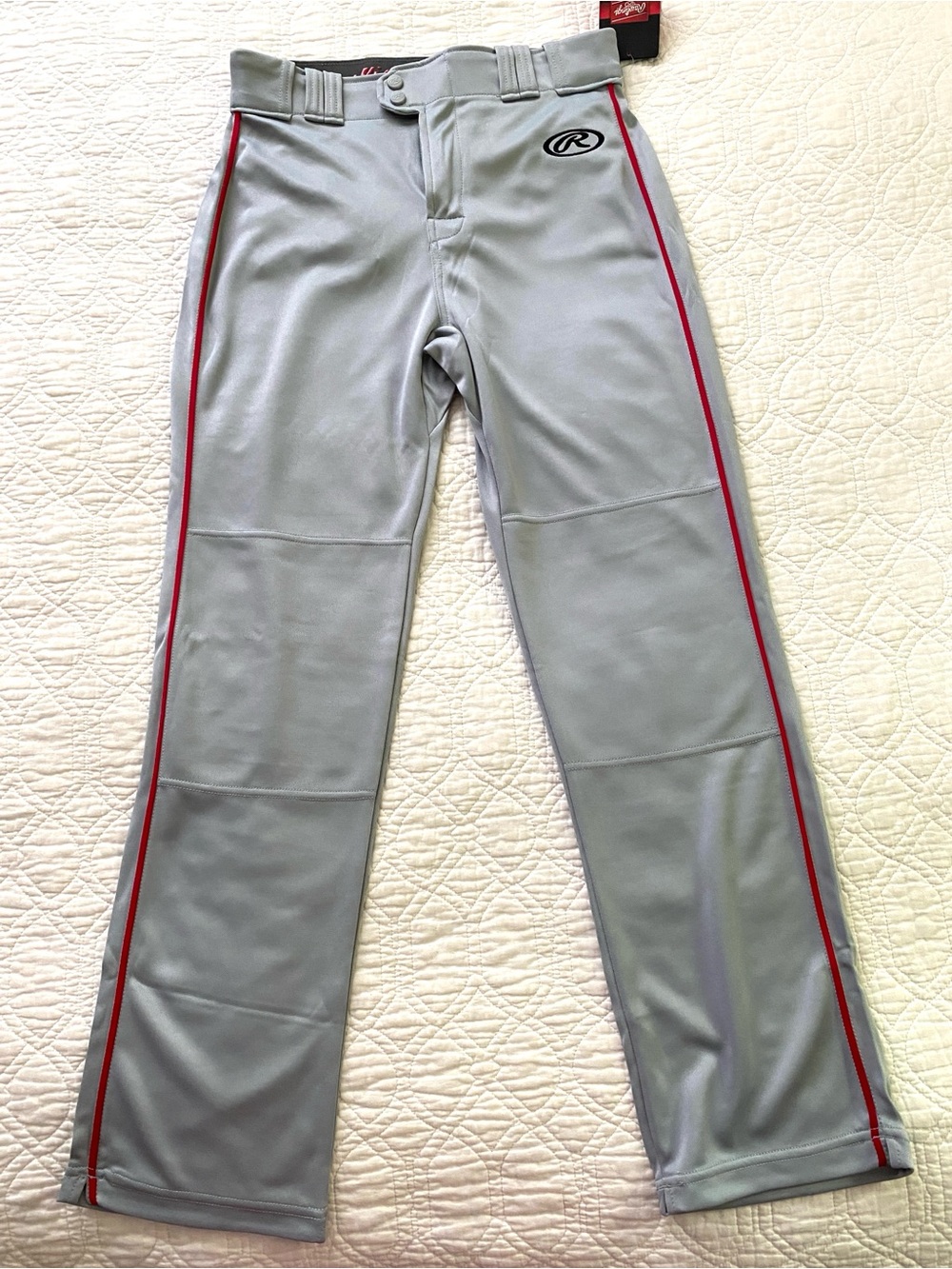Rawlings Youth Baseball Pants Gray Semi-Relaxed Fit Sz Youth XXL